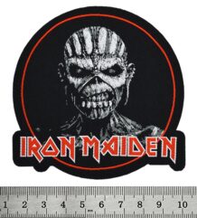 Кръгла везана метъл нашивка Iron Maiden с талисмана Eddie