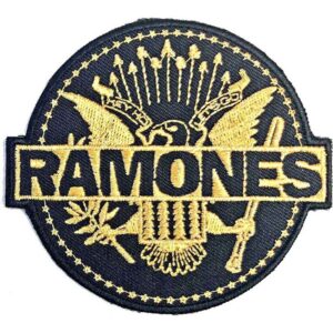 Официална пънк нашивка Ramones със златно лого и герб