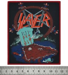Метъл нашивка Slayer RIP Hanneman голяма везана емблема за дрехи