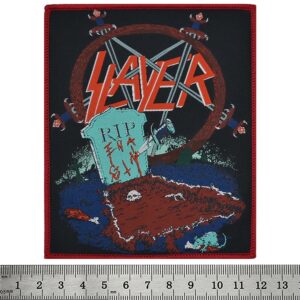 Метъл нашивка Slayer RIP Hanneman голяма везана емблема за дрехи