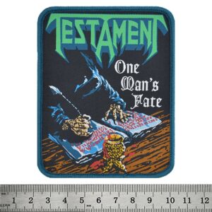 метъл нашивка Testament One Man's Fate везана сив кант
