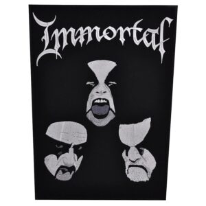 Голяма везана метъл нашивка Immortal за гръб с ликовете на групата в корпспейнт