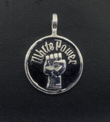 Медальон стомана с надпис White Power