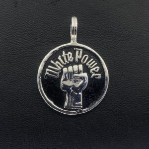 Медальон стомана с надпис White Power