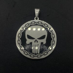 Медальон Punisher от медицинска стомана с череп и верига