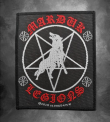Оригинална бродирана метъл нашивка Marduk – Legions с вълк и пентаграм