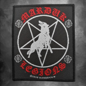 Оригинална бродирана метъл нашивка Marduk – Legions с вълк и пентаграм