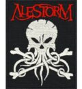 Оригинална бродирана метъл нашивка Alestorm с череп, пипала и червено лого