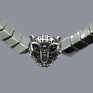 Гривна от стомана гладка плетка с тигър - Hover Image
