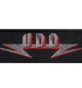 Бродирана метъл нашивка U.D.O. със сребристо и червено лого