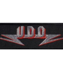 Бродирана метъл нашивка U.D.O. със сребристо и червено лого