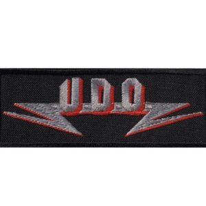 Бродирана метъл нашивка U.D.O. със сребристо и червено лого