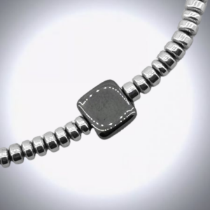 Гривна от стомана и хематит унисекс модел - Hover Image