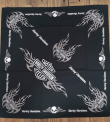 Памучна кърпа за глава Harley Davidson с черепи и пламъци