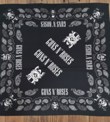 Памучна кърпа за глава Бандана Guns N' Roses с лога и пейсли десен