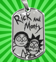 Rick and Morty медальон плочка стомана