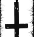 Стилен Black Metal медальон с обърнат кръст