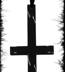 Стилен Black Metal медальон с обърнат кръст