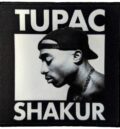 Квадратна черно-бяла нашивка Tupac Shakur 2pac