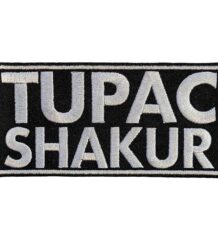 Текстилна нашивка Tupac Shakur Logo в бяло и черно