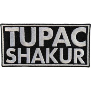 Текстилна нашивка Tupac Shakur Logo в бяло и черно