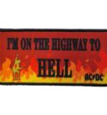Правоъгълна рок нашивка AC/DC Highway to Hell с пламъци