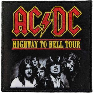 Квадратна рок нашивка AC/DC Highway to Hell Tour със снимка на бандата