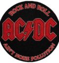 Кръгла бродирана рок нашивка AC/DC Rock and Roll Ain't Noise Pollution