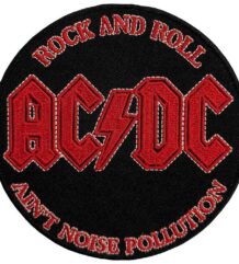Кръгла бродирана рок нашивка AC/DC Rock and Roll Ain't Noise Pollution