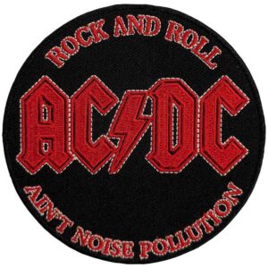 Кръгла бродирана рок нашивка AC/DC Rock and Roll Ain't Noise Pollution