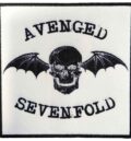 Квадратна метъл нашивка Avenged Sevenfold Deathbat бяла