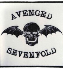 Квадратна метъл нашивка Avenged Sevenfold Deathbat бяла