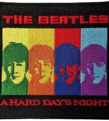 Квадратна бродирана рок нашивка The Beatles A Hard Day's Night с цветни лица