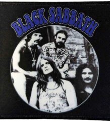 Квадратна метъл нашивка Black Sabbath Band Photo със снимка на групата