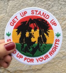Реге нашивка Bob Marley Get Up, Stand Up с цветовете на Етиопия