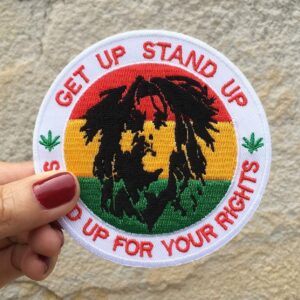 Реге нашивка Bob Marley Get Up, Stand Up с цветовете на Етиопия