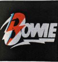 Рок нашивка David Bowie Logo с червена светкавица и бял надпис
