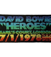 Рок нашивка David Bowie Heroes с градиентен надпис и британско знаме