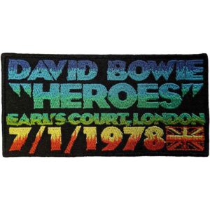 Рок нашивка David Bowie Heroes с градиентен надпис и британско знаме