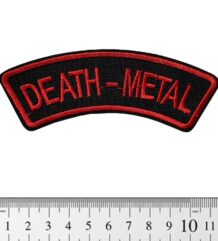 Бродирана метъл нашивка Death Metal с червена бродерия на черен фон