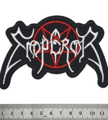 Метъл нашивка Emperor Logo с червена пентаграма и бяла бродерия