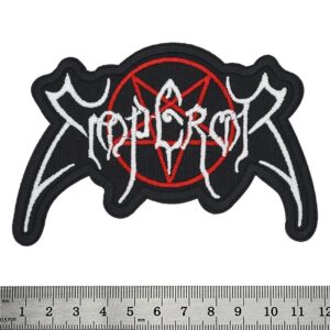 Метъл нашивка Emperor Logo с червена пентаграма и бяла бродерия