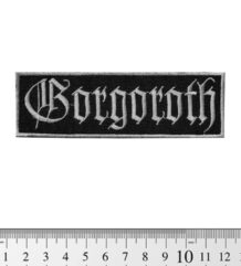 Малка бродирана метъл нашивка Gorgoroth Logo в бяло и черно