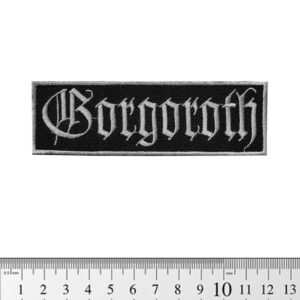 Малка бродирана метъл нашивка Gorgoroth Logo в бяло и черно