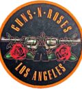 Кръгла принтирана рок нашивка Guns N' Roses Los Angeles с револвери и рози