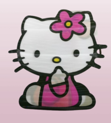 Hello Kitty голям и сладък 3D стикер