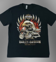 Тениска на Harley-Davidson с орел и мотор