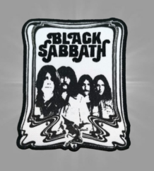Бродирана метъл нашивка Black Sabbath с лицата на бандата и крилат демон