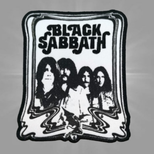 Бродирана метъл нашивка Black Sabbath с лицата на бандата и крилат демон