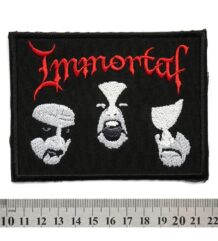 Метъл нашивка Immortal Logo Portraits с червено лого и лица